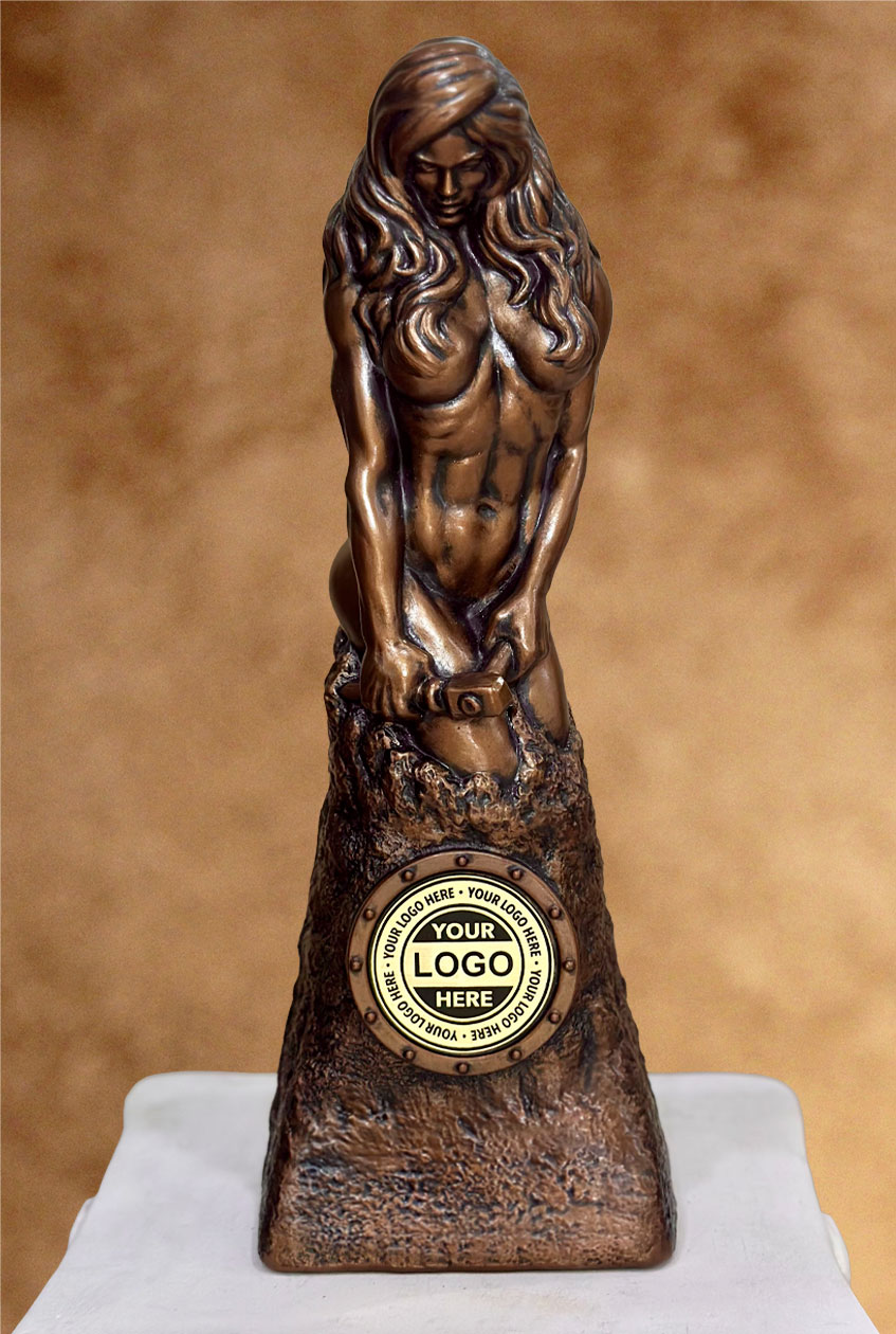 Self Sculpted Female Relief with Custom Show Logo Engraved plate